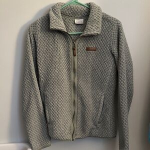 Columbia Textured Green Fleece Jacket